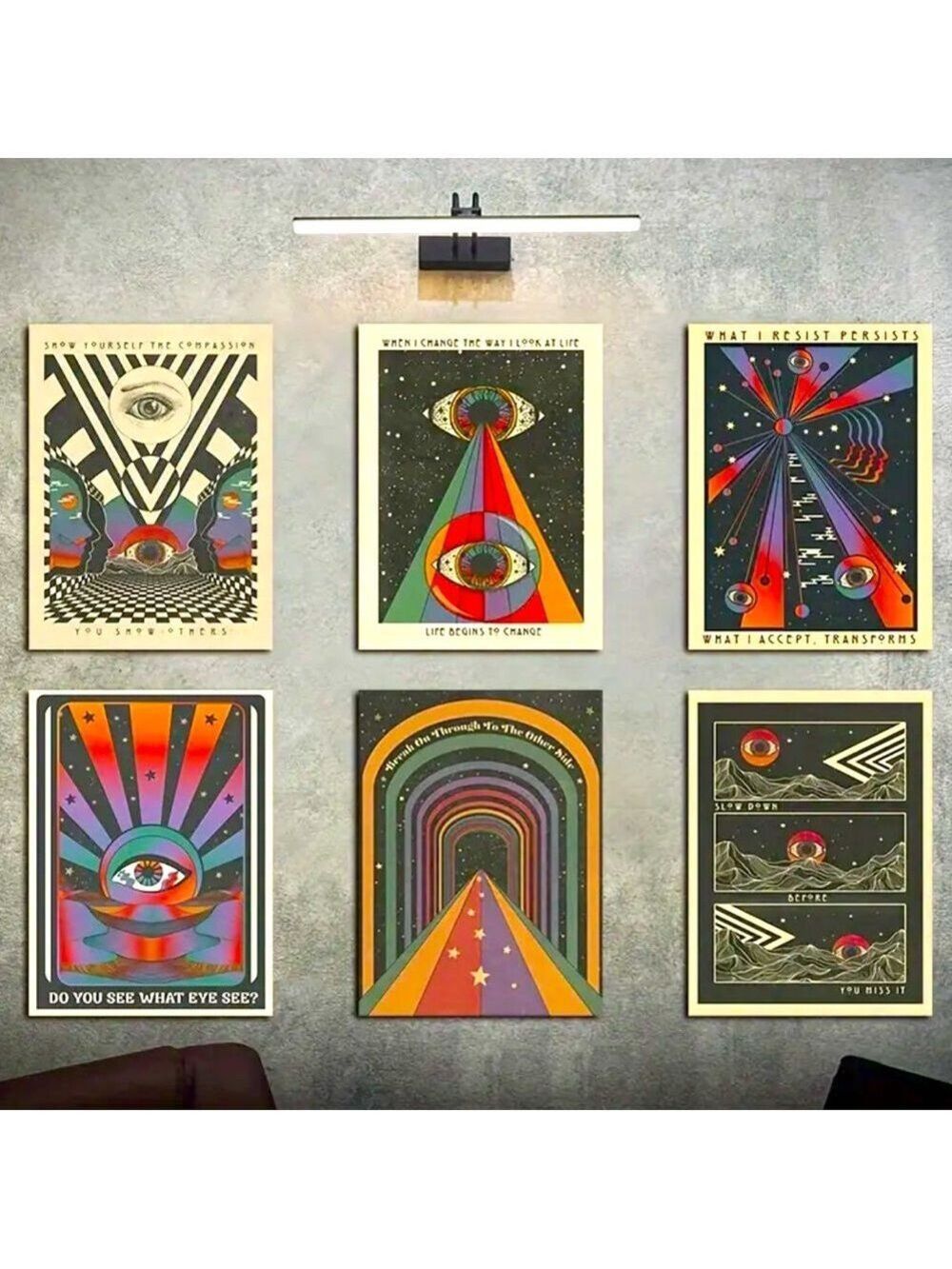 Psychedelic Eye Trip Canvas Prints Wall Art 6pc Set